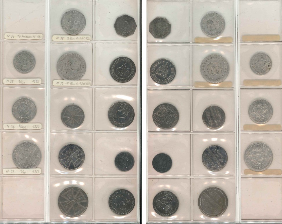  Marken & Notgeld; Lot Kleinmünzen (13 Stück)   