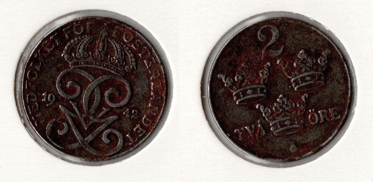  Schweden 2 Öre 1942 ss (E- Eisen)   