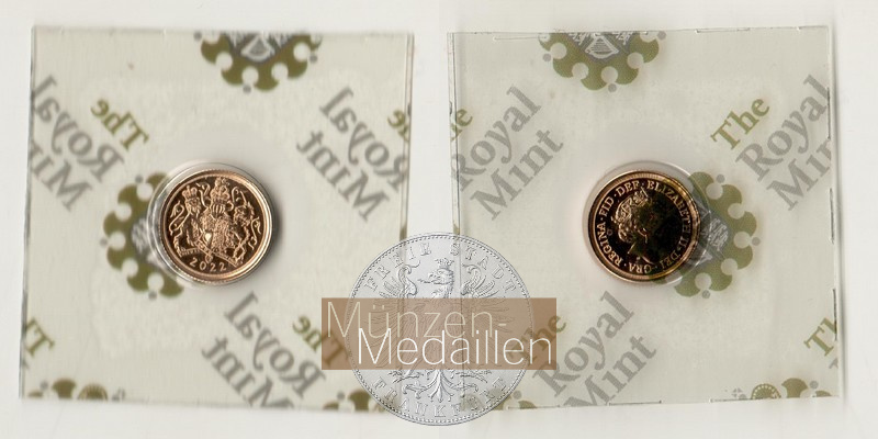 Grossbritannien, Elisabeth II. 1952-2022 MM-Frankfurt  Feingold: 1,83g 1/4 Sovereign 2022 
