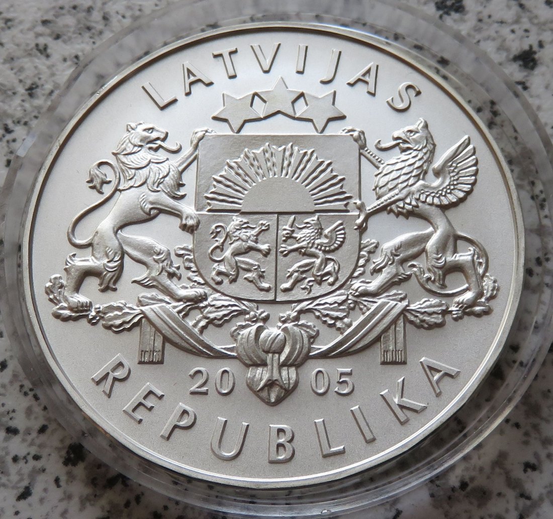  Lettland 1 Lats 2005, 31,47 Gramm 925-er Silber   
