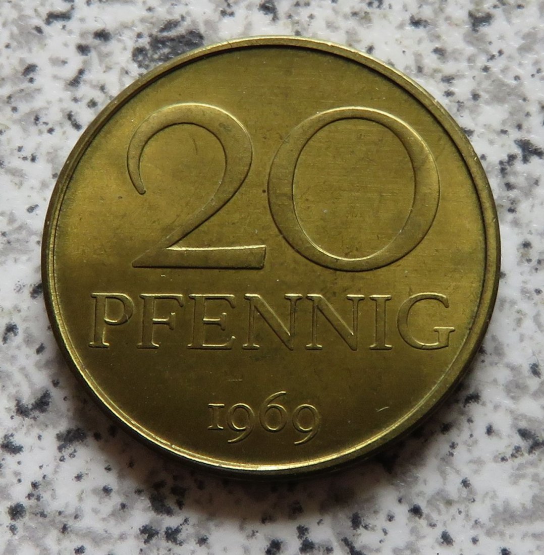  DDR 20 Pfennig 1969, Erhaltung   