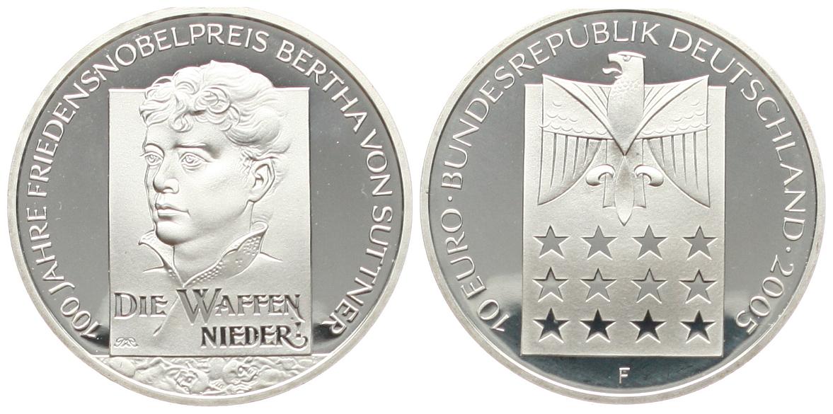 Deutschland: 10 € 2005 F Bertha von Suttner, stgl   