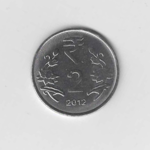 2 Rupees Indien 2012 ohne Münzzeichen (N294)