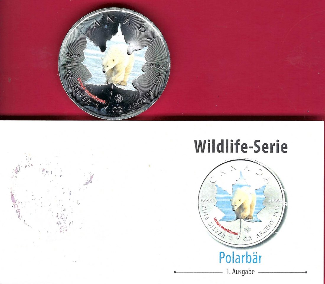  Canada 5 Dollar Maple leaf Polarbär 1 Oz Silber 2014 Münzenankauf Koblenz Frank Maurer AI504   