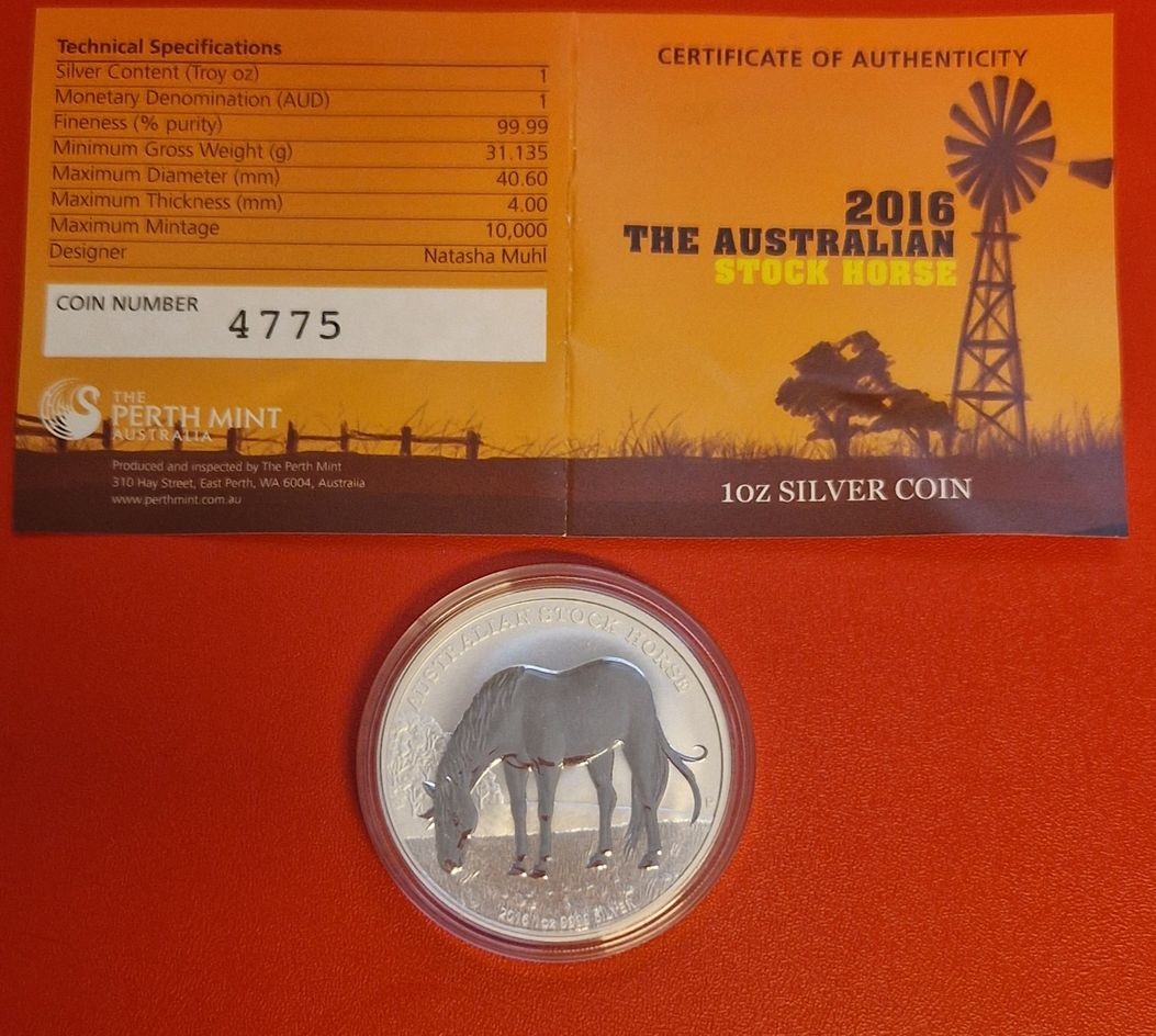  Australien 1 Dollar Pferd Motiv 1 Oz Feinsilber 2016 Münzenankauf Koblenz Frank Maurer AI509   