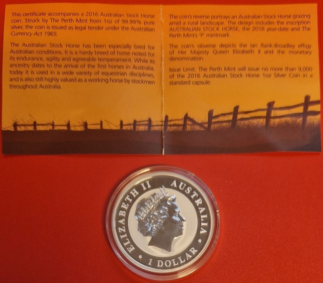  Australien 1 Dollar Pferd Motiv 1 Oz Feinsilber 2016 Münzenankauf Koblenz Frank Maurer AI509   