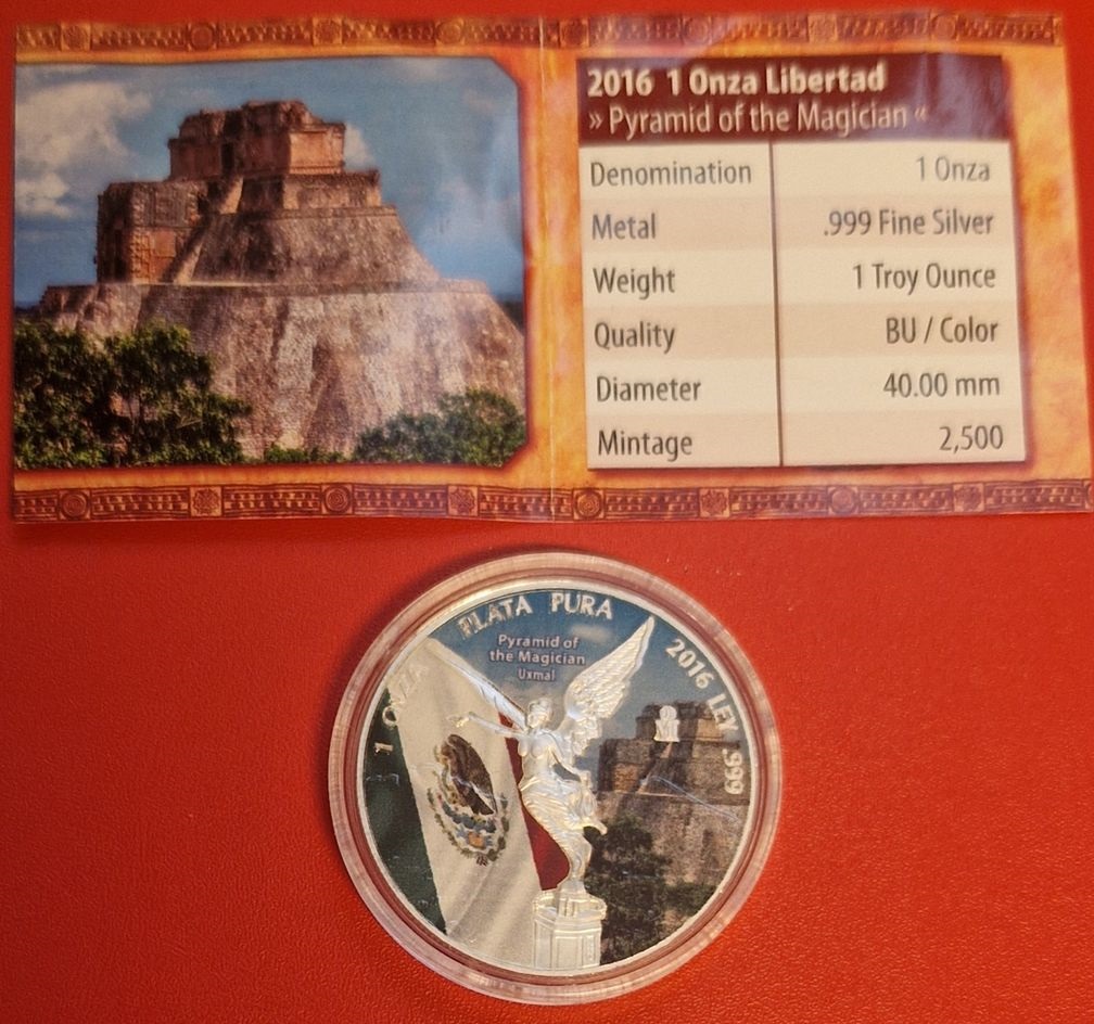  Mexico Pyramid of The Magician Motiv 1 Oz Feinsilber 2016 Münzenankauf Koblenz Frank Maurer AI510   