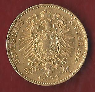  20 Mark Hessen 1873 H Münzenankauf Koblenz Frank Maurer AI427   