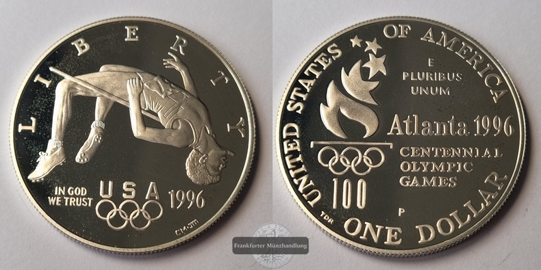  USA  1 Dollar 1996 P  Olympia in Atlanta    FM-Frankfurt  Feinsilber: 24,06g   