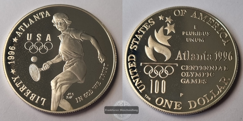  USA  1 Dollar 1996 P  Olympia in Atlanta '96    FM-Frankfurt  Feinsilber: 24,06g   