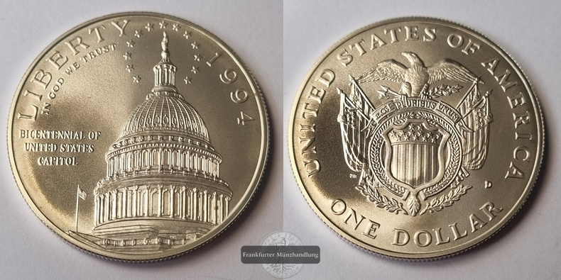  USA 1 Dollar Liberty 1994   FM-Frankfurt Feinsilber: 24,1g   