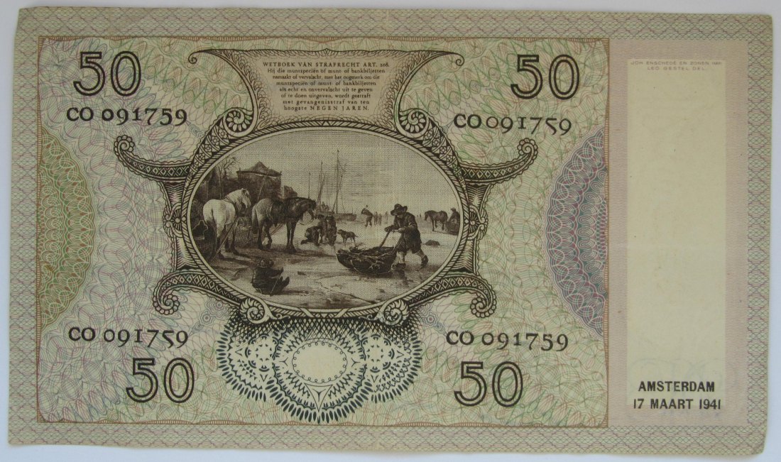  Niederlande: 50 Gulden 1941   