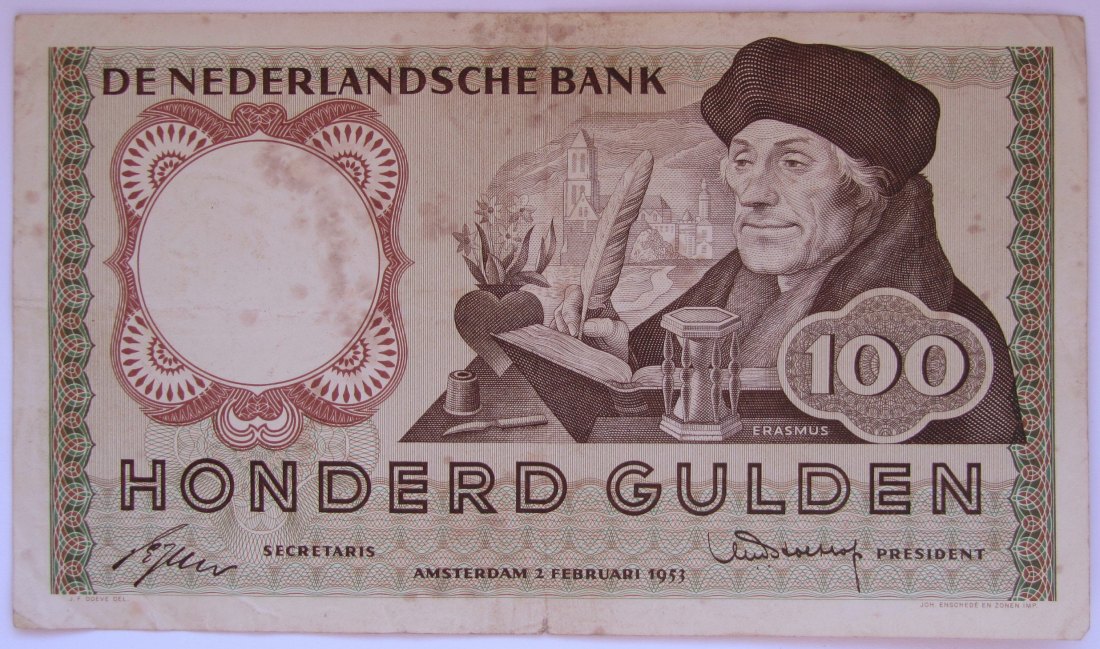  Niederlande: 100 Gulden 1953   