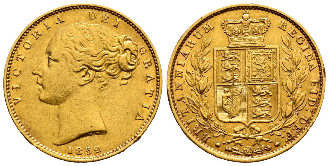 PEUS 2340 Grossbritannien 7,32 g Feingold. Victoria (1837 - 1901) Sovereign GOLD 1852 Sehr schön