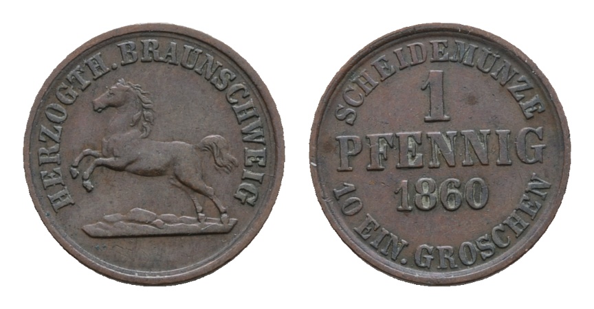  Altdeutschland; Braunschweig; Kleinmünze 1860   