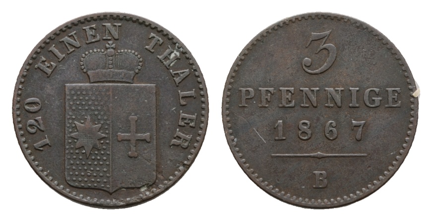  Altdeutschland; Kleinmünze 1867   