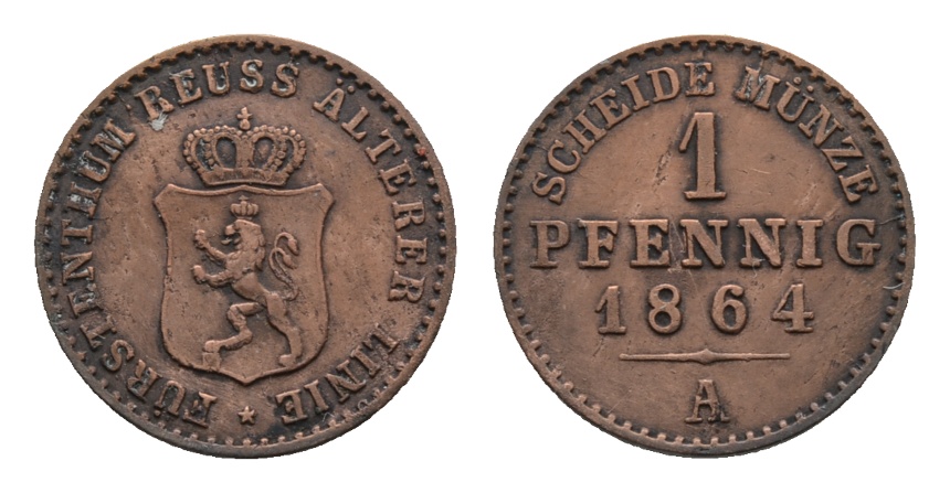  Altdeutschland; Kleinmünze 1864   