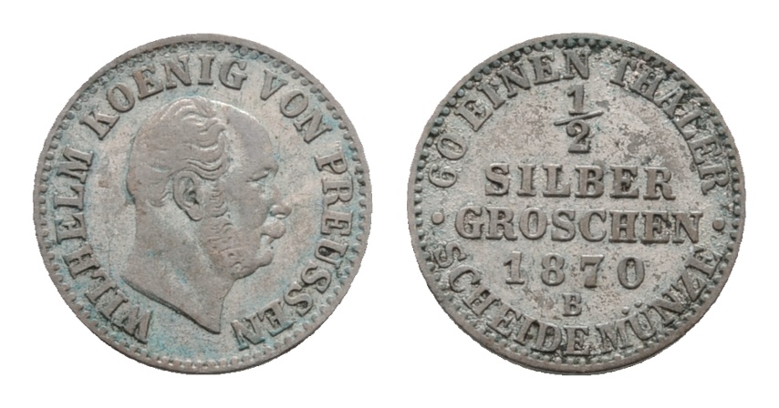  Altdeutschland; Preußen; Kleinmünze 1870   