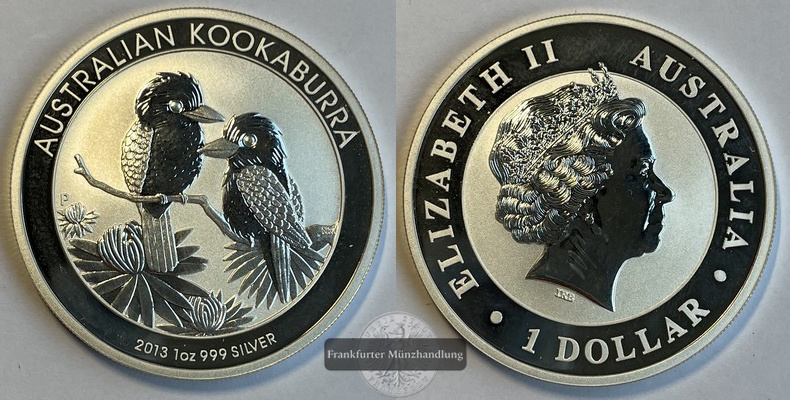  Australien. 1 Dollar Kookaburra 2013 FM-Frankfurt KM#1985 Feinsilber: 31,07g   