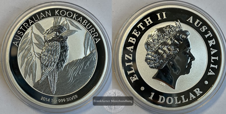  Australien 1 Dollar 2014  Kookaburra  FM-Frankfurt KM#2117 Feinsilber: 31,07g pp   