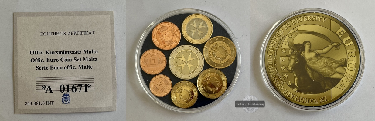  Malta  Euro-Kursmünzensatz   Republik Malta   FM-Frankfurt   
