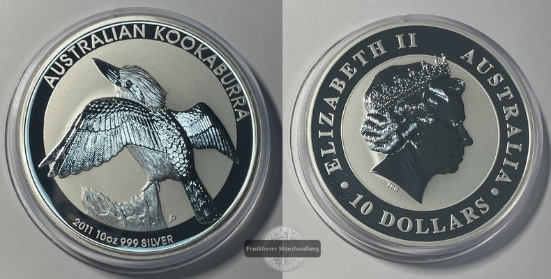  Australien  10 Dollar 2011 Kookaburra   FM-Frankfurt  Feinsilber: 311g pp   