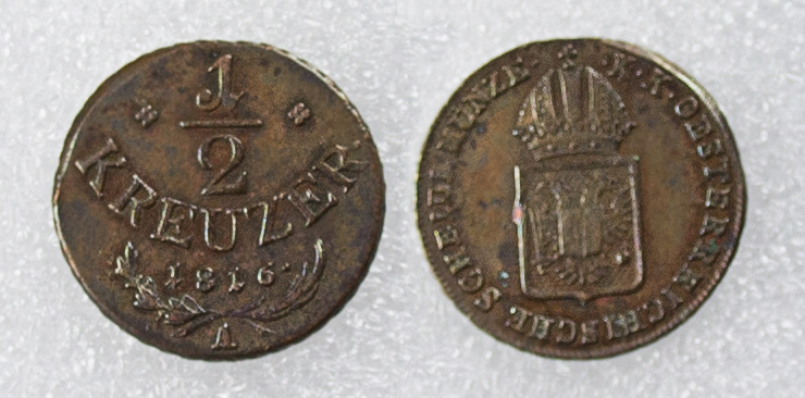  Österreich aus Habsburg 1/2 Kreuzer 1816A Franz I. Wien vz.   
