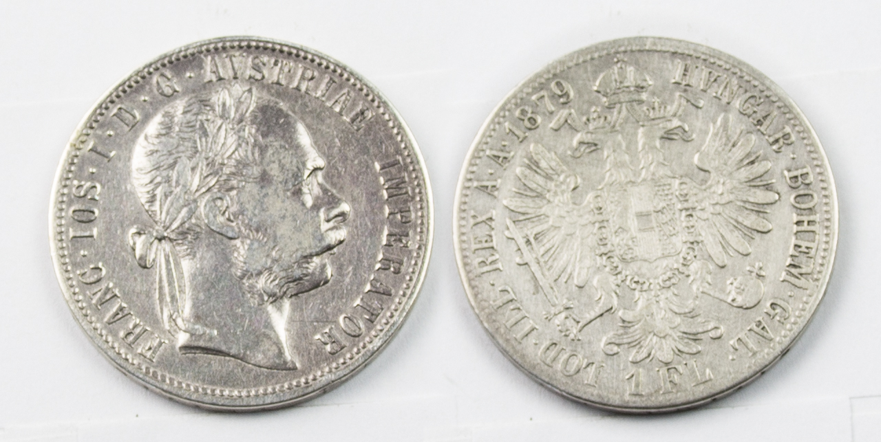  Österreich 1 Florin 1879 Franz-Josef I. vz.   