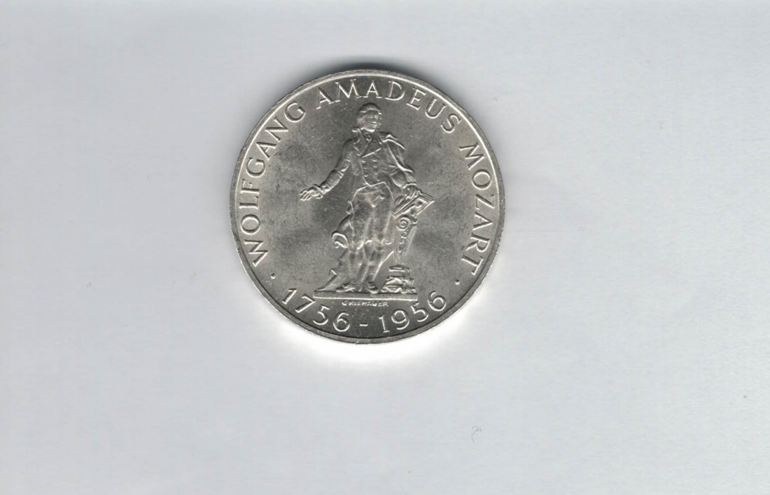  25 Schilling 1956 Wolfgang Amadeus Mozart silber 10,4g fein Österreich Spittalgold9800 (04588/2)   