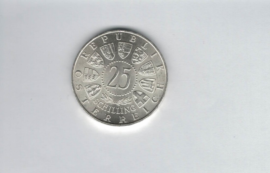  25 Schilling 1956 Wolfgang Amadeus Mozart silber 10,4g fein Österreich Spittalgold9800 (04588/2)   