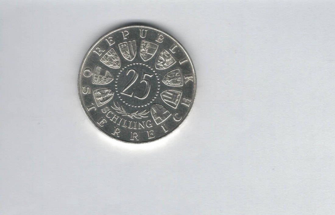  25 Schilling 1958 Carl Auer von Welsbach silber 10,4g fein Österreich Spittalgold9800 (4588/4)   