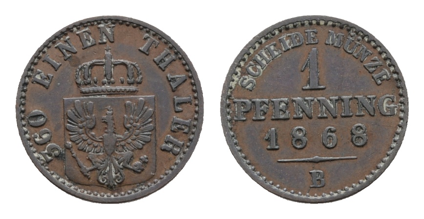  Altdeutschland, 1 Kleinmünze 1868   