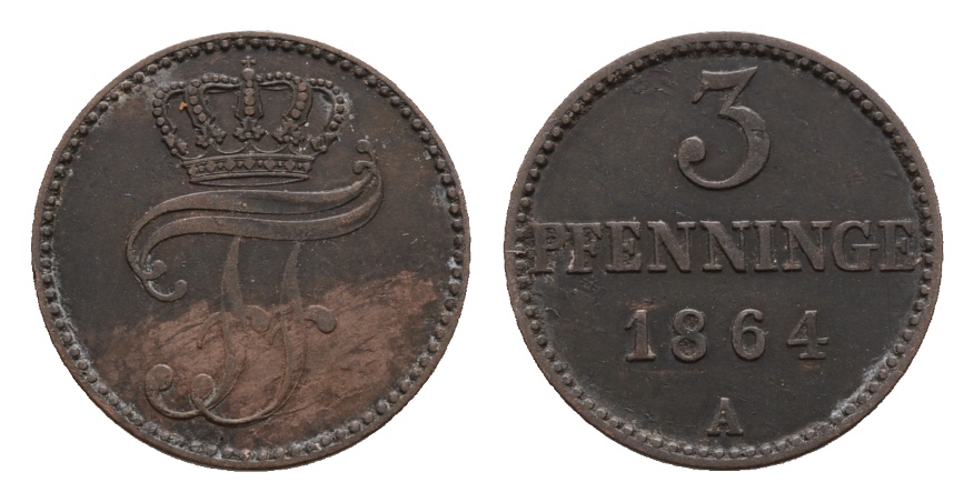  Altdeutschland, 1 Kleinmünze 1864   