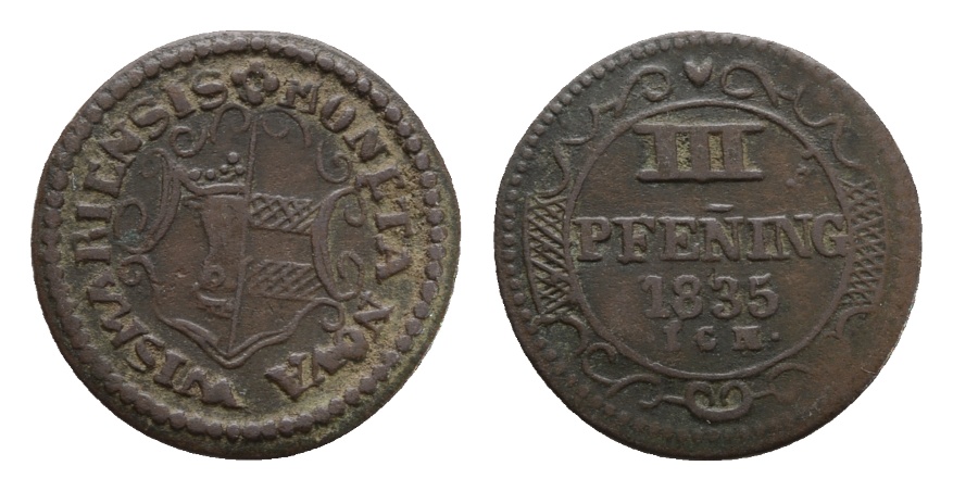  Altdeutschland, 1 Kleinmünze 1835   