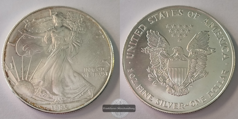  USA 1 Dollar 1995 Liberty - American Silver Eagle KM#273  FM-Frankfurt Feinsilber: 31,06g   