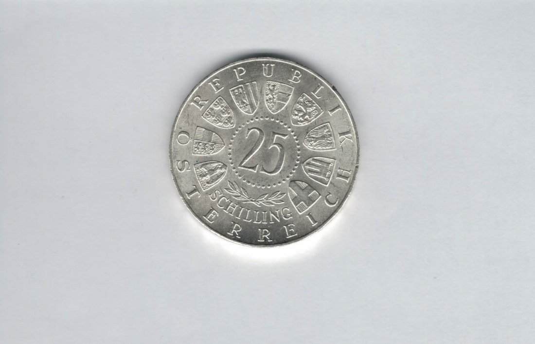  25 Schilling 1961 Burgenland 40 Jahre silber 10,4g fein Österreich Spittalgold9800 (04588/7)   