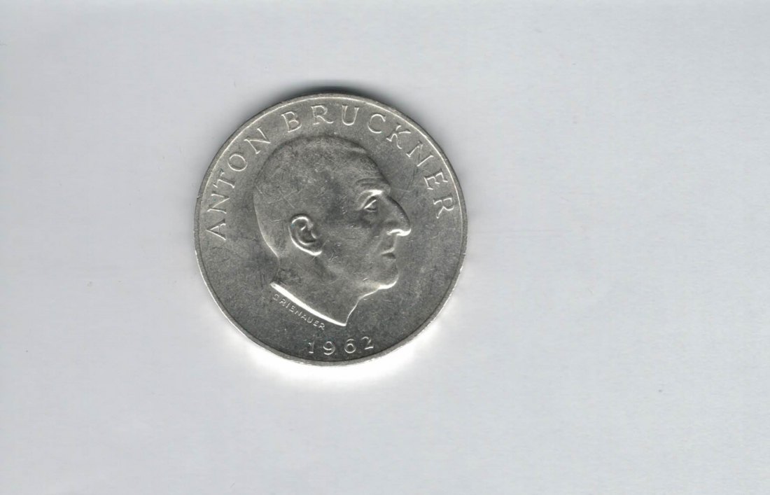  25 Schilling 1962 Anton Bruckner silber 10,4g fein Österreich 2. Rep Spittalgold9800 (4588/8)   