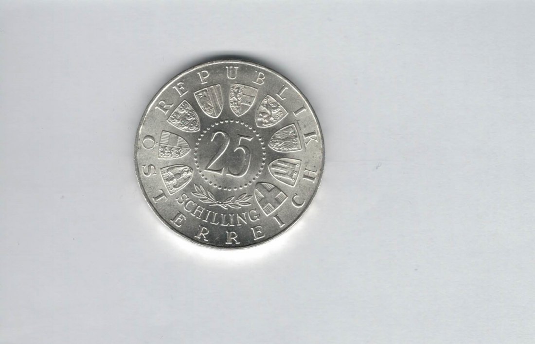  25 Schilling 1962 Anton Bruckner silber 10,4g fein Österreich 2. Rep Spittalgold9800 (4588/8)   
