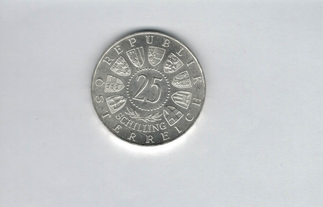  25 Schilling 1963 Prinz Eugen von Savoyen silber 10,4g fein Österreich Spittalgold9800 (04588/9)   