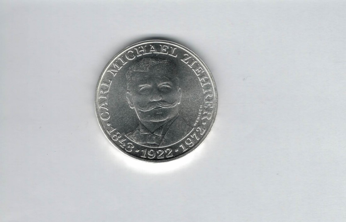  25 Schilling 1972 Carl Michael Ziehrer silber 10,4g fein Österreich 2.Rep Spittalgold9800 (04588/18   
