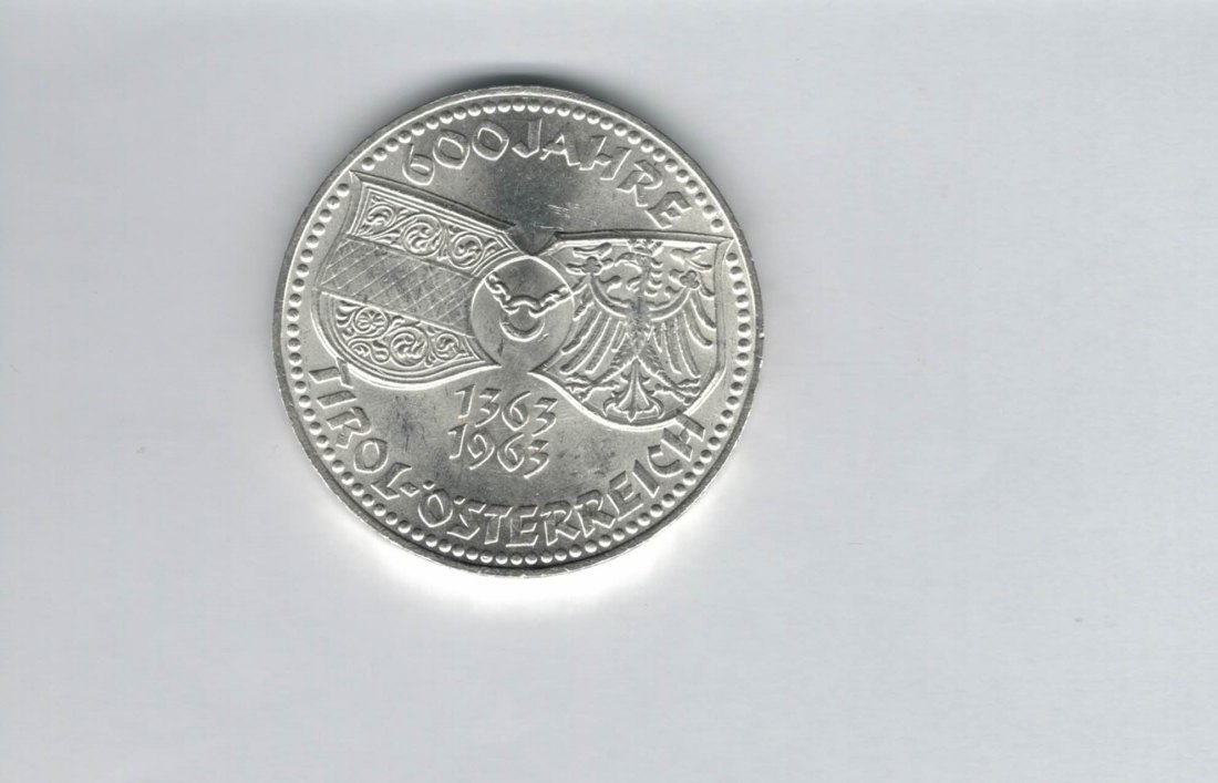  50 Schilling 1963 Tirol 600 Jahre bei Österreich 18g fein Ag Spittagold9800 (4584/2)   