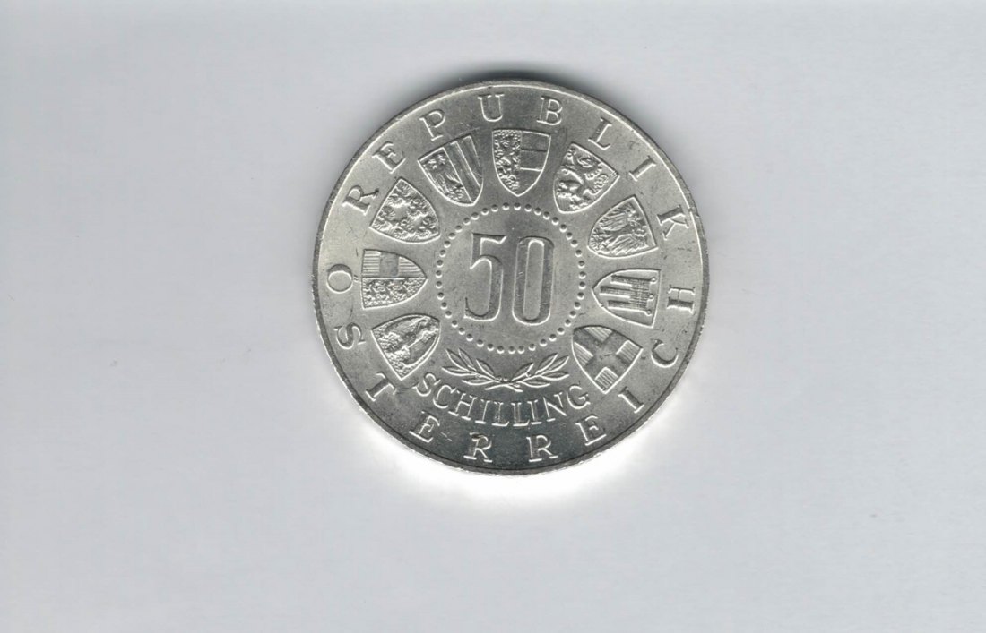  50 Schilling 1963 Tirol 600 Jahre bei Österreich 18g fein Ag Spittagold9800 (4584/2)   