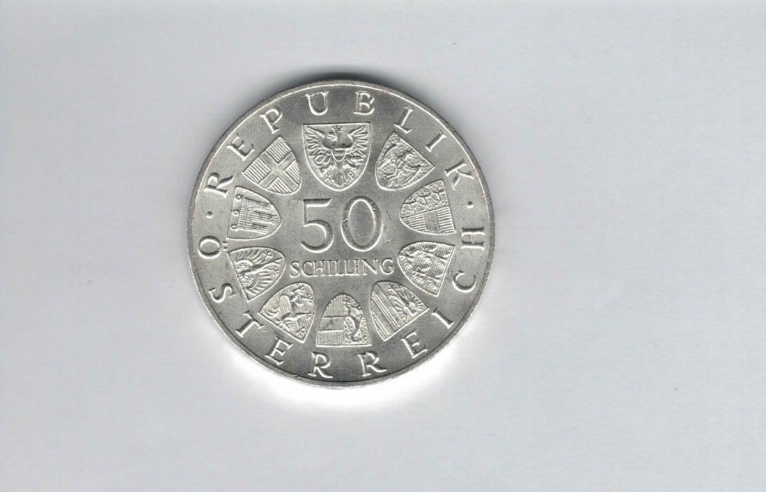  50 Schilling 1965 Universität Wien 600 J.Rudolf Stifter 18g fein Österreich Spittalgold9800 (4584/4)   