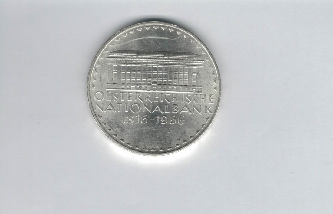  50 Schilling 1966 150 Jahre Nationalbank 18g fein Österreich Spittalgold9800 silber (4584/5)   