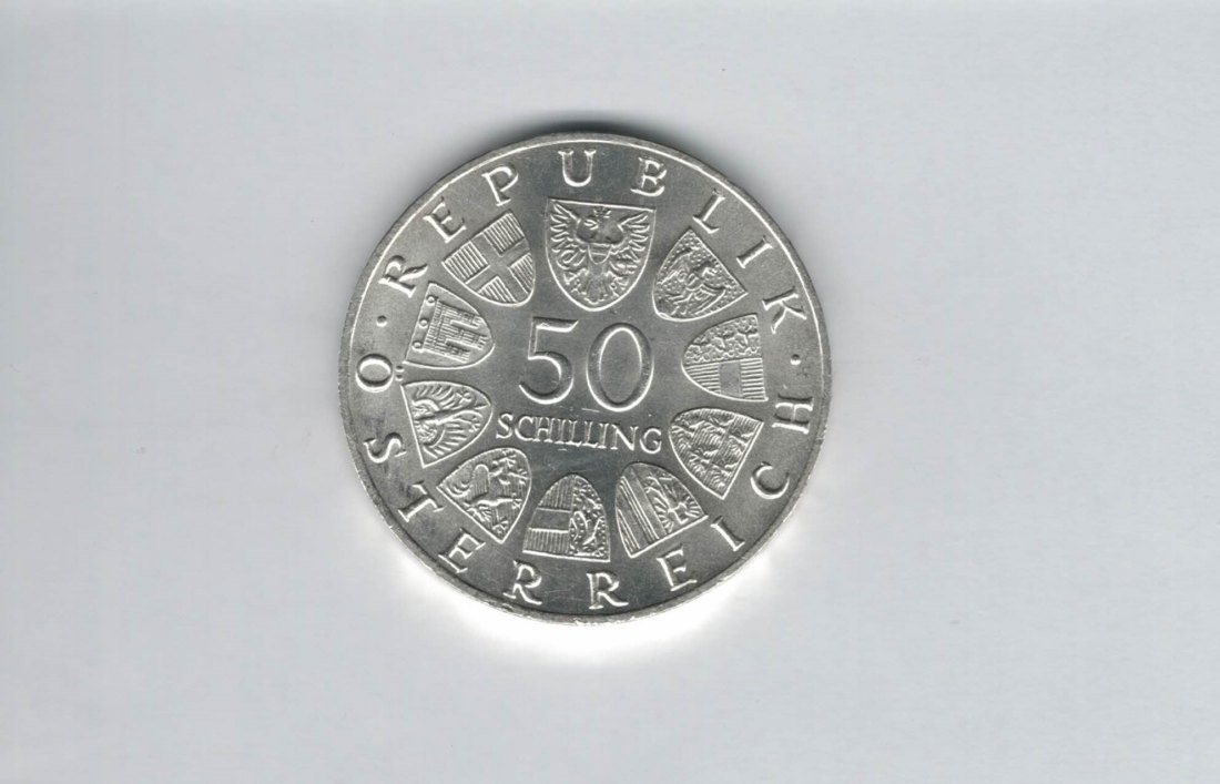  50 Schilling 1966 150 Jahre Nationalbank 18g fein Österreich Spittalgold9800 silber (4584/5)   