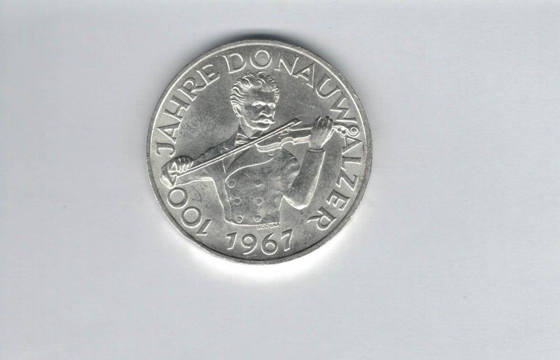  50 Schilling 1967 100 Jahre Donauwalzer silber 18g fein Österreich Spittalgold9800 (4584/6)   