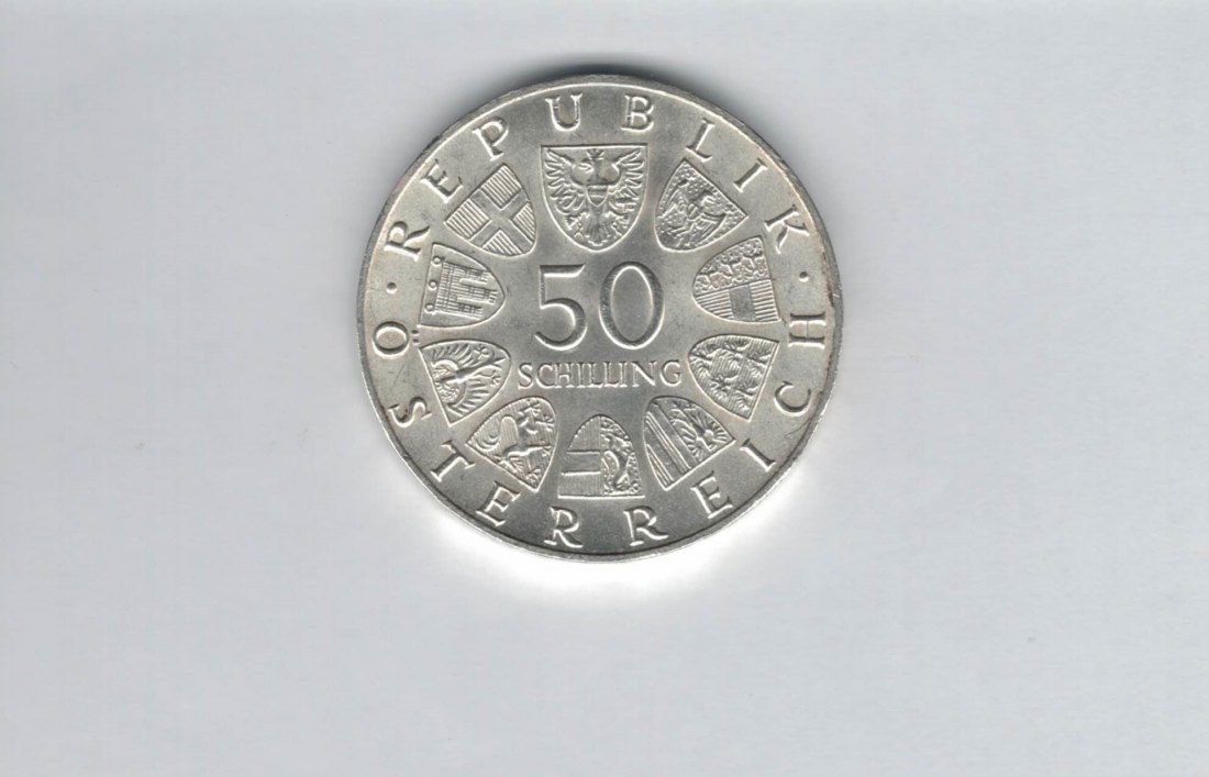  50 Schilling 1968 50 Jahre Republik silber 18g fein Österreich Spittalgold9800 (4584/7)   