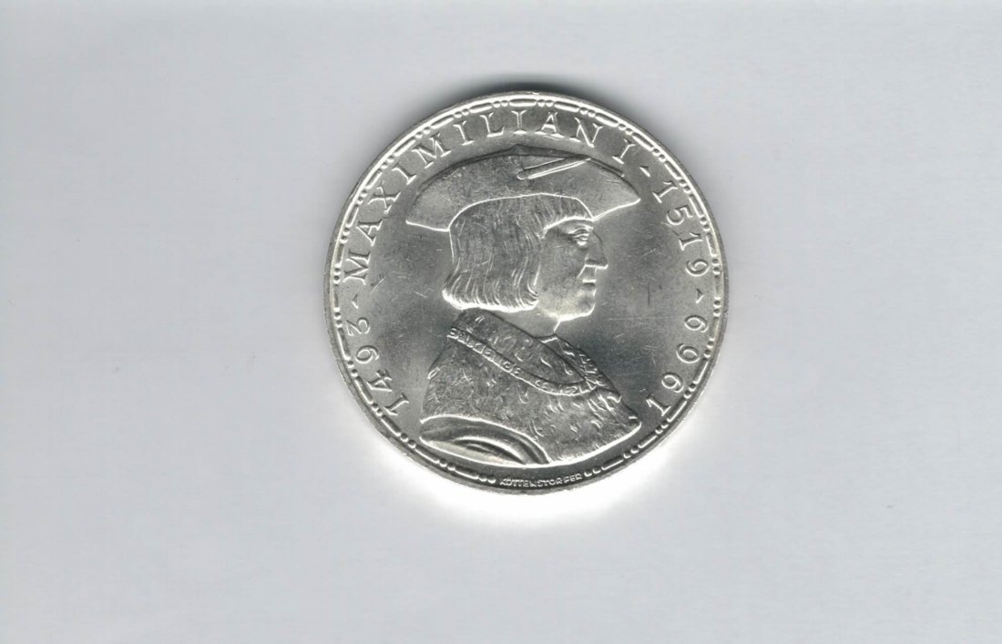  50 Schilling 1969 Kaiser Maximilian I. silber 18g fein Österreich (4584/8)   
