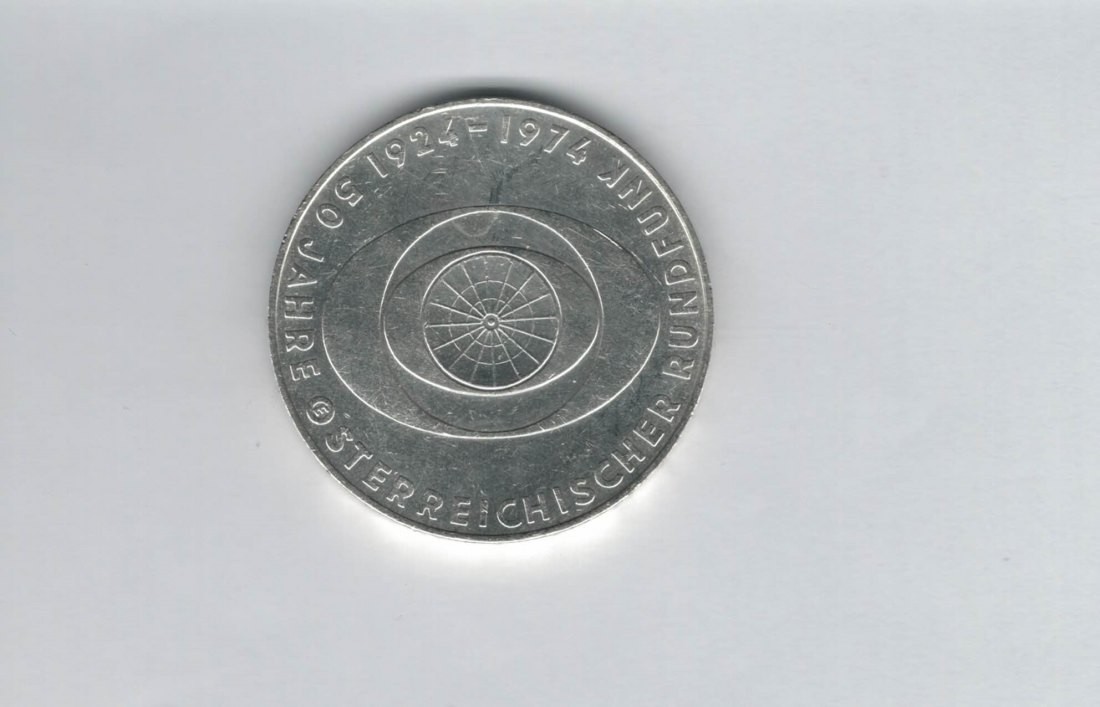  50 Schilling 1974 50 Jahre Rundfunk Ag 12,8g fein Österreich Spittalgold9800 (04504/4)   