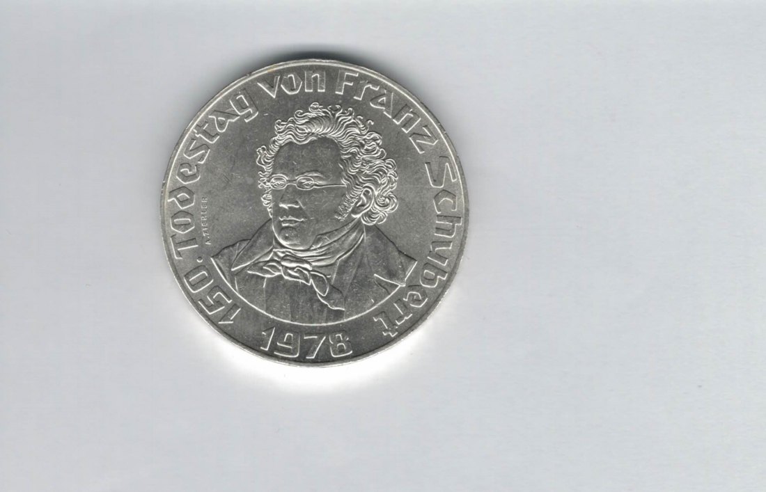  50 Schilling 1978 Franz Schubert silber 12,8g fein Österreich Spittalgold9800 (4504/5)   